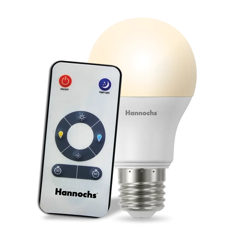 hannochs led remote 9watt fisik lampu + remote kontrol