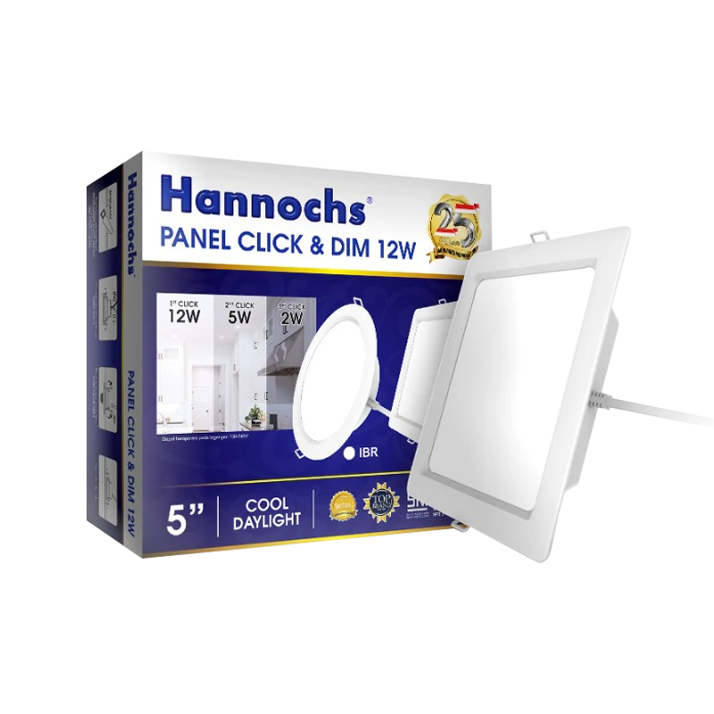 downlight led hannochs panel click and dim 12watt ibs cahaya putih