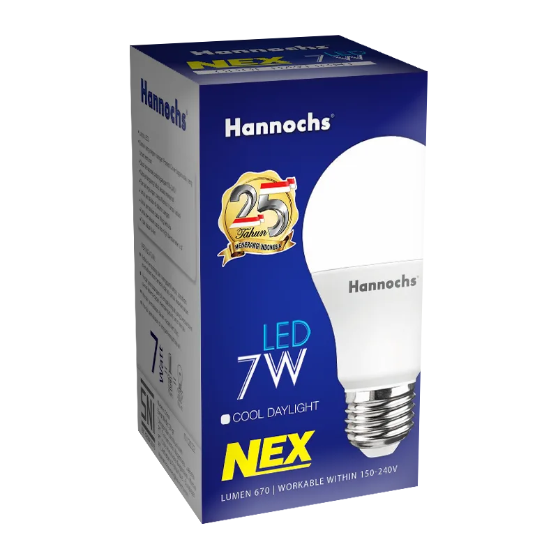 bola lampu led Hannochs LED NEX 7Watt tampak 3d