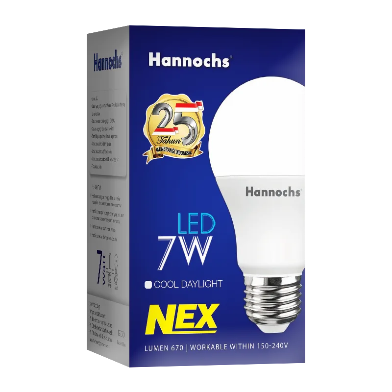 bola lampu led Hannochs LED NEX 7Watt tampak depan