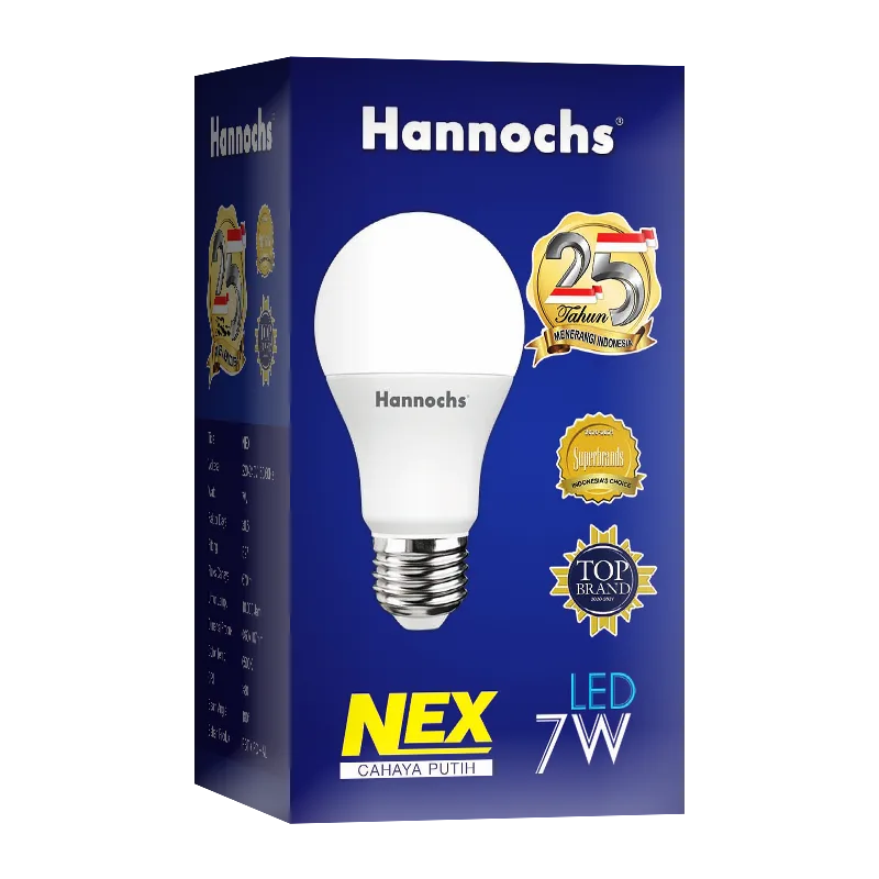bola lampu led Hannochs LED NEX 7Watt tampak belakang