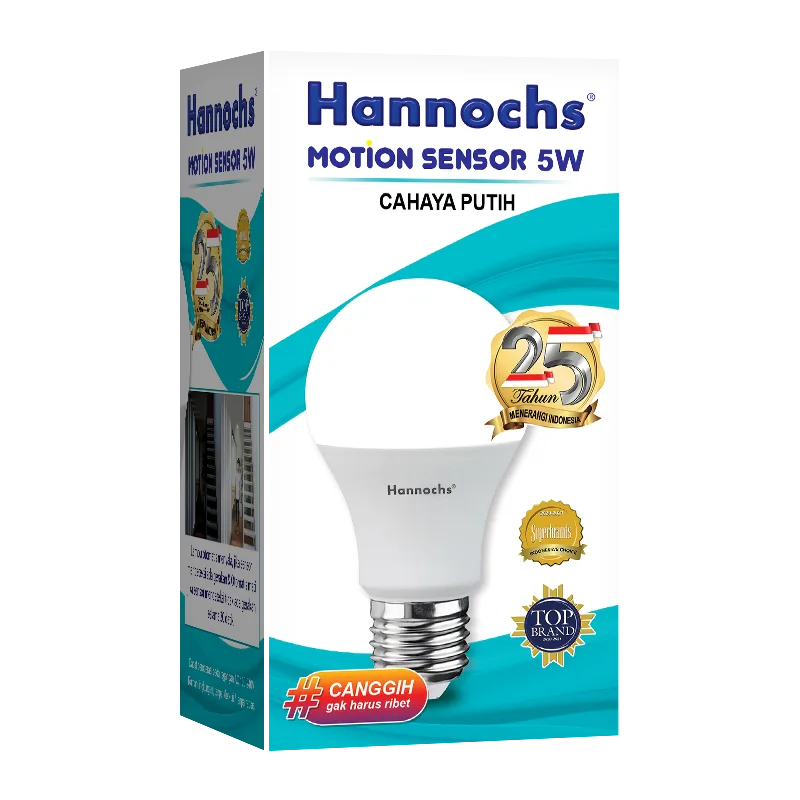 lampu led Hannochs Sensor Gerak 5Watt tampak belakang