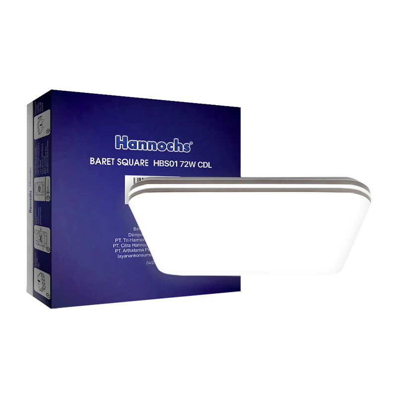 kotak belakang lampu dekoratif Hannochs Baret Square HBS-01 72Watt cahaya putih
