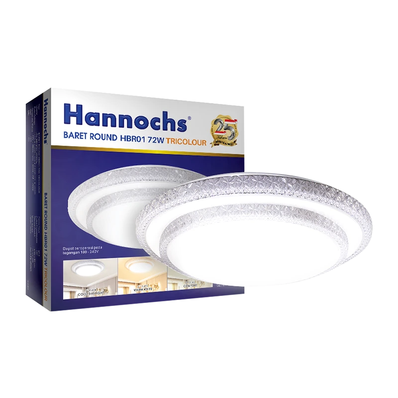 kotak lampu dekoratif Hannochs Baret Round HBR-01 72Watt tricolour