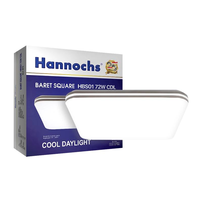 kotak lampu dekoratif Hannochs Baret Square HBS-01 72Watt cahaya putih