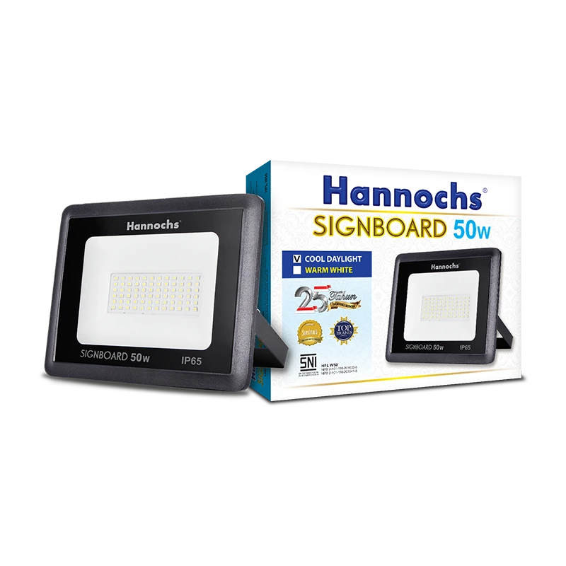 kotak sisi depan lampu sorot Hannochs LED Signboard 50Watt cahaya putih