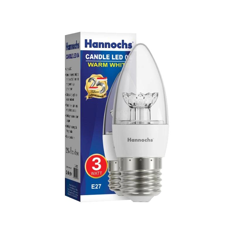 kotak Hannochs Candle LED-04 3Watt WW cahaya kuning