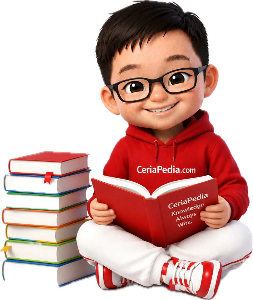 Ceria pedia reading books at floor